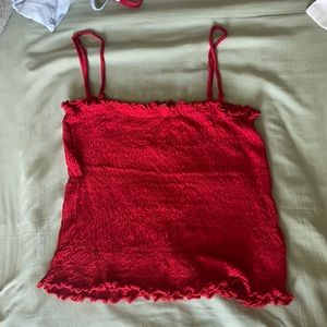 Scrunched, Red, Adjustable Tank- L